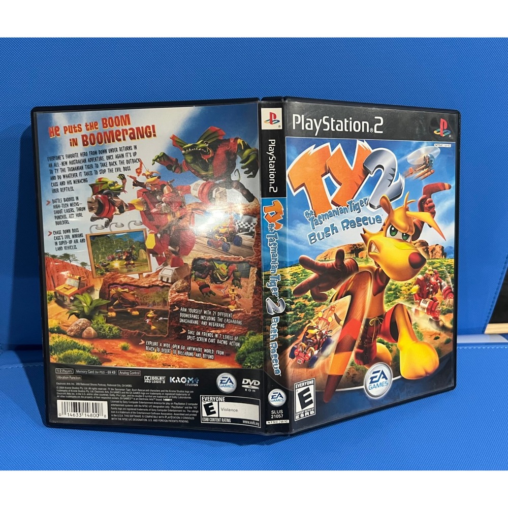 Ty the Tasmanian Tiger 2 Bush Rescue Sony PlayStation 2 PS2 Game EA SLUS-21057